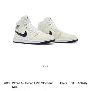 Air Jordan 1 Mid| Coconut Milk, White, & Black | Women’s Size 9